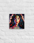 Wonder Woman Pop Art Canvas Print - 12" x 12"