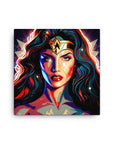 Wonder Woman Pop Art Canvas Print - 12" x 12"
