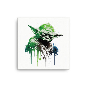 Yoda Spray Paint Canvas Print - 12" x 12"