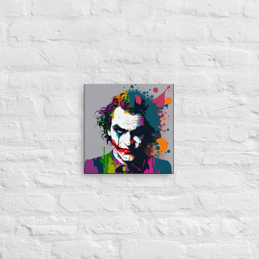 Heath Ledger Joker Pop Art Canvas Print - 12" x 12"